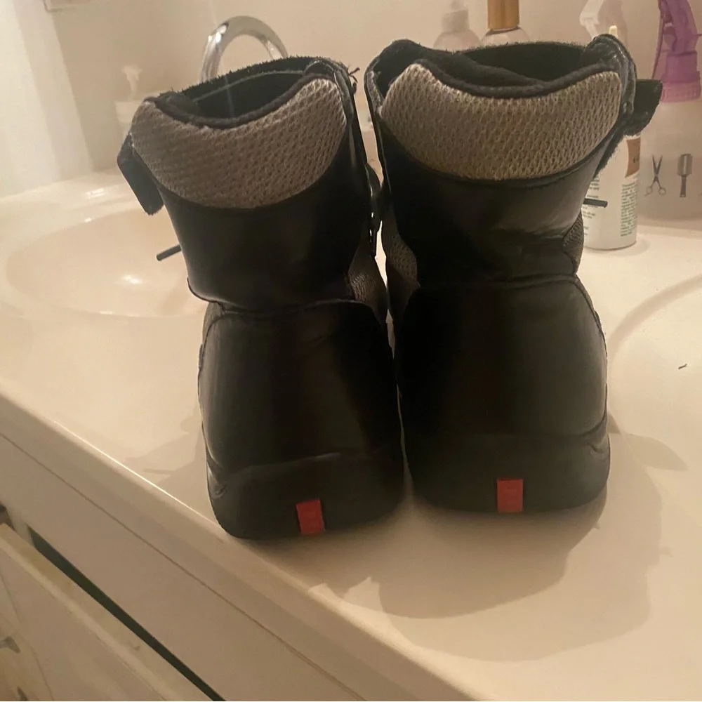 Prada high top sneakers/Boots.Black and Grey Size 11 - Picture 16 of 16